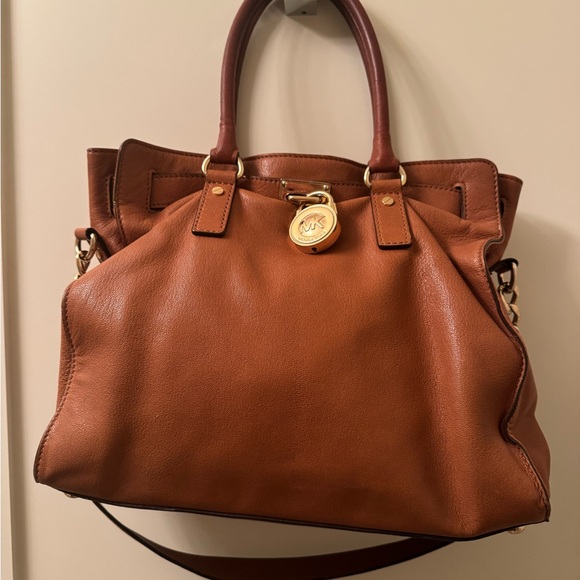 MICHAEL Michael Kors Handbags - MICHAEL Michael Kors Brown Leather Satchel with Gold Hardware